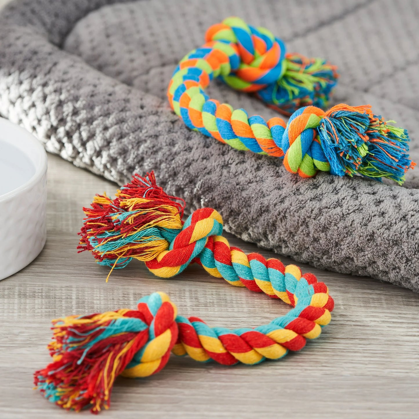 4-Pack Vibrant Life Tug Buddy Braided Rope Chew Dog Toy