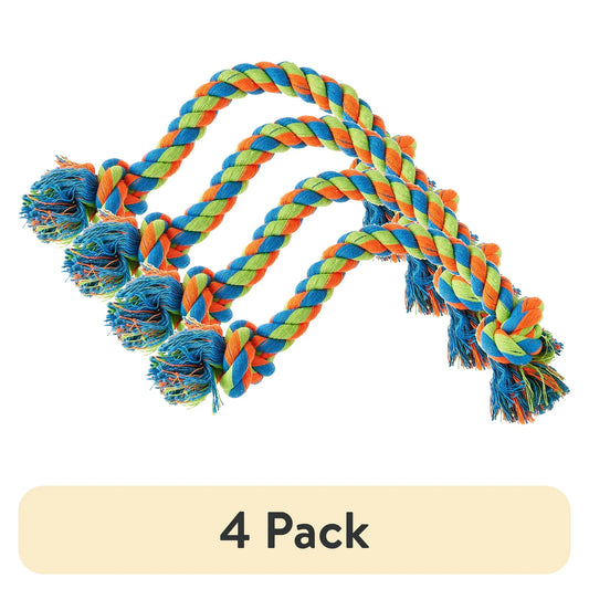 4-Pack Vibrant Life Tug Buddy Braided Rope Chew Dog Toy