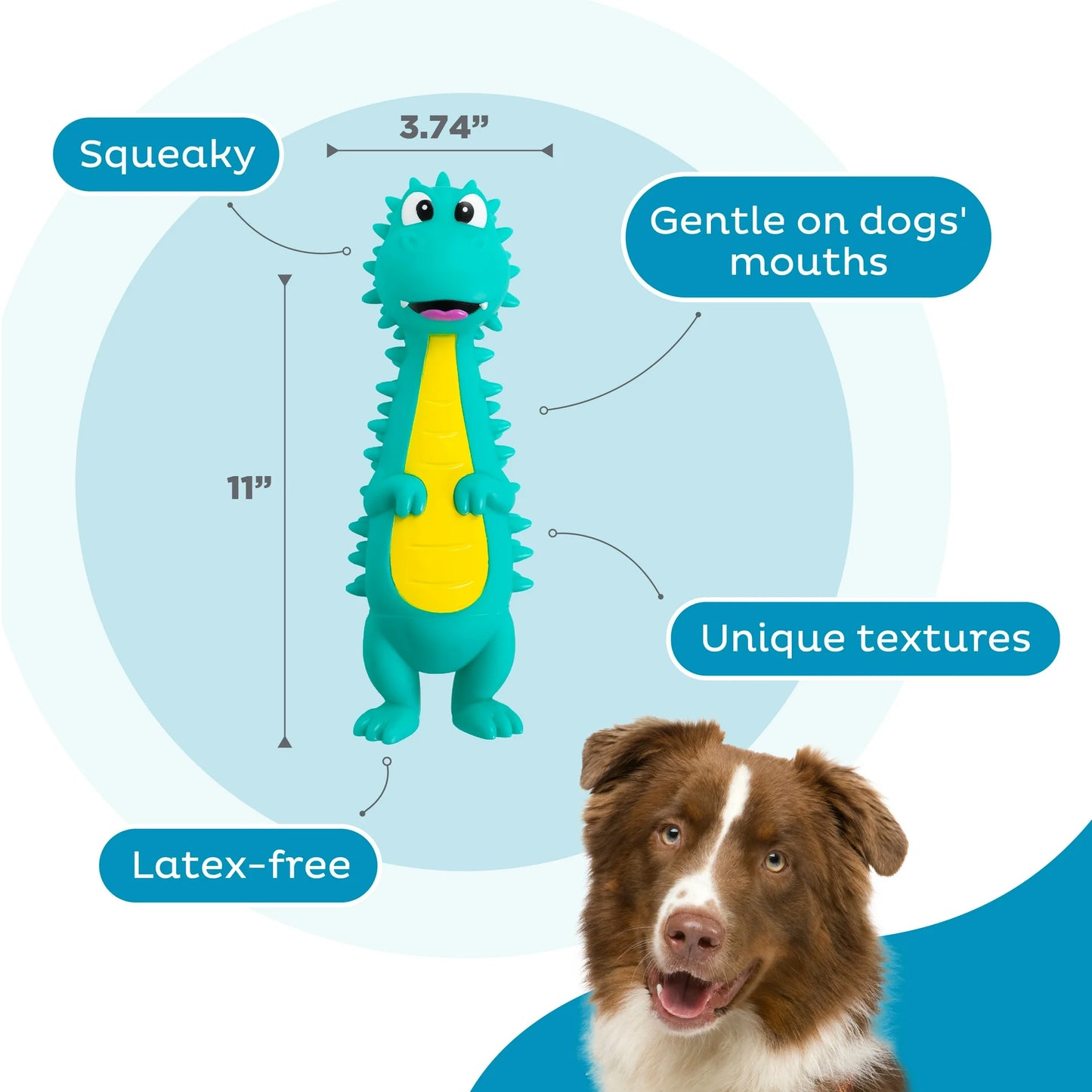 Outward Hound Big Squeak Latex Free Dino Toy